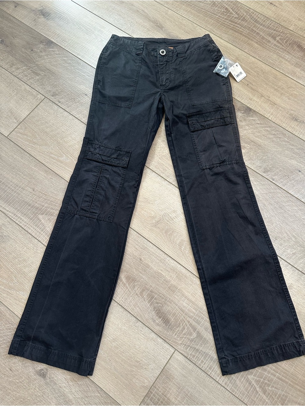 NWT Free People The Thing Is Low Rise Utility Cargo Pants Black 0